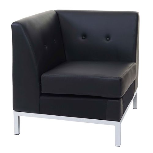 Fauteuil Hwc-C19, Système Modulaire De Fauteuils, Coin, Sans Accoudoirs, Extensible Similicuir   Noir