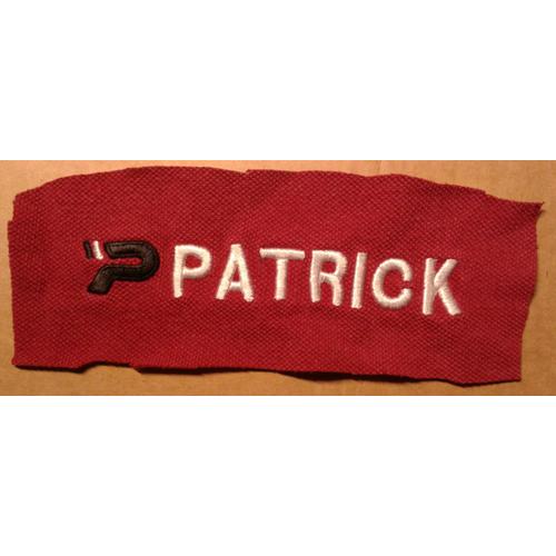 Écusson Pièce Textile Patch À Coudre "Patrick" Tissu Coton Rouge 14,5/5,5 Cm