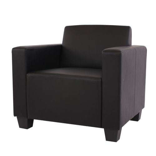 Fauteuil Salon /Club / Lounge Lyon, Simili-Cuir   Noir