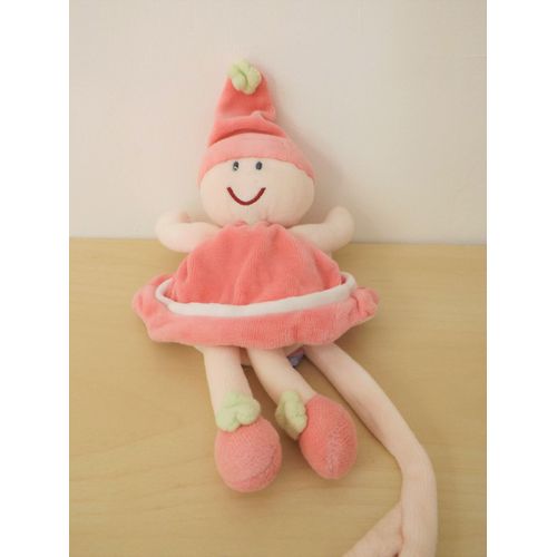 Doudou Lutin Fille Ange Rose Sucre D'orge