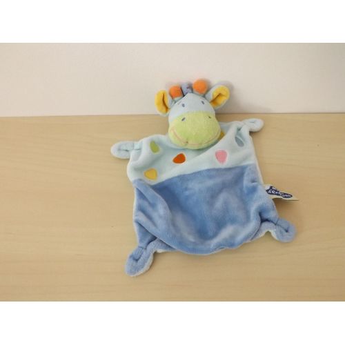 Doudou Girafe Bleu Mots D'enfants