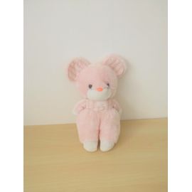 Peluche Doudou Souris Rose Blanc Tartine Et Chocolat