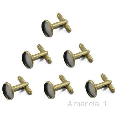 Almencla 4 Anqitue ? Boutons De Manchette Ronds, 4 À 6 Paquets De 6 Pièces, Base De Paramètres Pour Bricolage De Bijoux Cabochon 4 Pièces