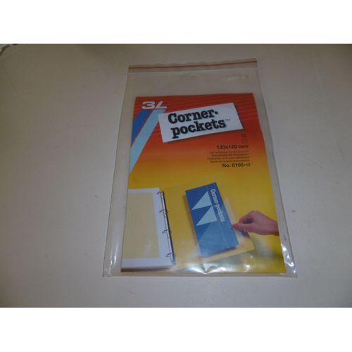 Pochette De 12 Coins Auto Adhesives 120x120mm 3 L 8105-12