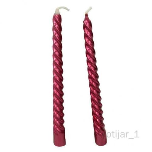 yotijar Bougies De Noël En Spirale Torsadée, 4x2 Pièces, Cire Conique, Décor De Dîner Aux Chandelles, Rouge 4 pièces