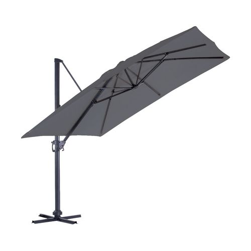 Parasol Déporté Inclinable Carré Almeria - L. 300 X L. 300 Cm - Gris Anthracite