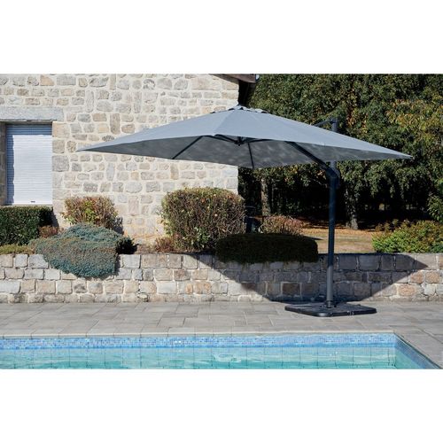 Parasol Déporté Inclinable Carré Cadix - L. 300 X L. 300 Cm - Gris Clair