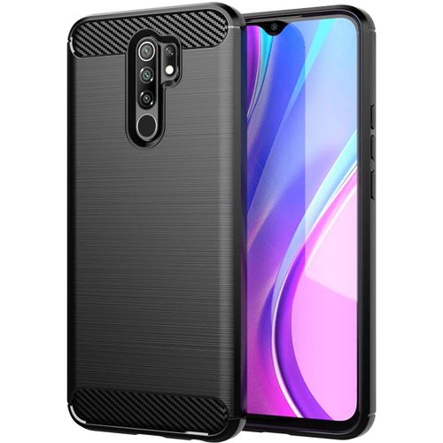 Coque Brossée Noire Xiaomi Redmi 9 Carbon Fiber Antichoc - Accessoires Pochette Case Nouveau Redmi 9
