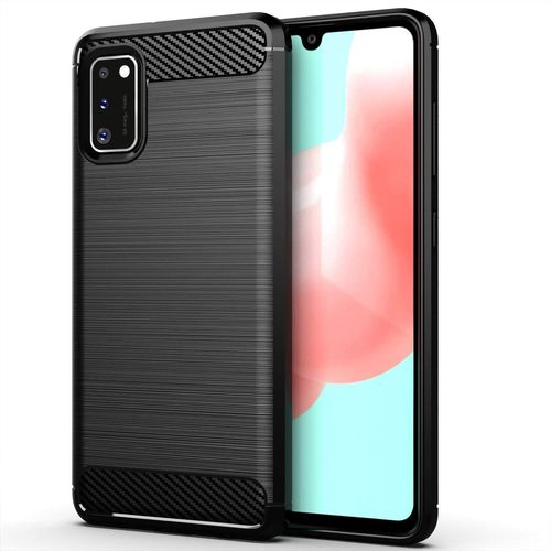 Coque Brossée Noire Pour Samsung Galaxy A41 Carbon Fiber Antichoc