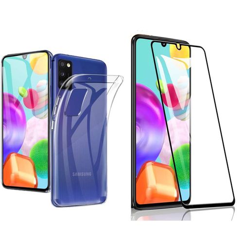 Protection Intégrale 360 Degres Pour Samsung Galaxy A41 2020 : Coque Transparente Et Protection Écran Full Cover Noir