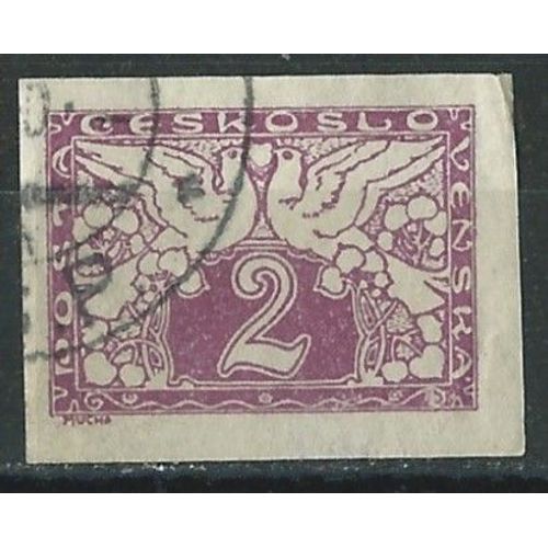 Timbre Express Tchécoslovaquie Colombes De La Paix 1919