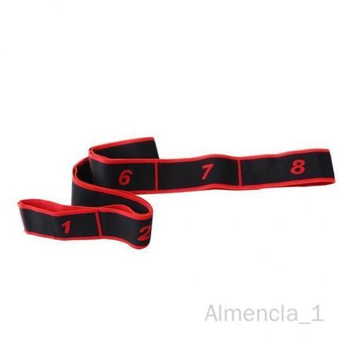 Almencla 3xadultes 8 Boucles Étirement Sangle Gym Danse Résistance Bande Rouge 3 Pièces