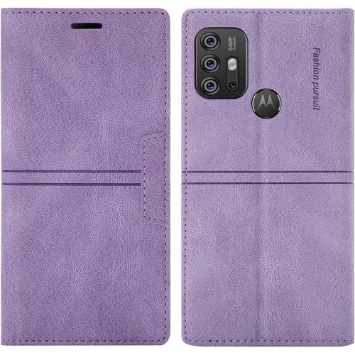 Coque Motorola Moto G30/G10/G20, Protection Etui Magnétique Tpu Antichoc Housse Cuir Premium En Cuir Pu Fentes Pour Cartes Etui À