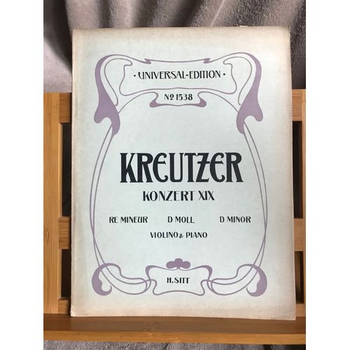 Kreutzer Concerto Pour Violon Et Piano N°19 Partition Éditions Universal H. Sitt