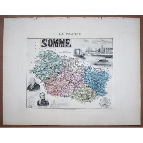 Gravure Du Departement De La Somme . Atlas Migeon 1886