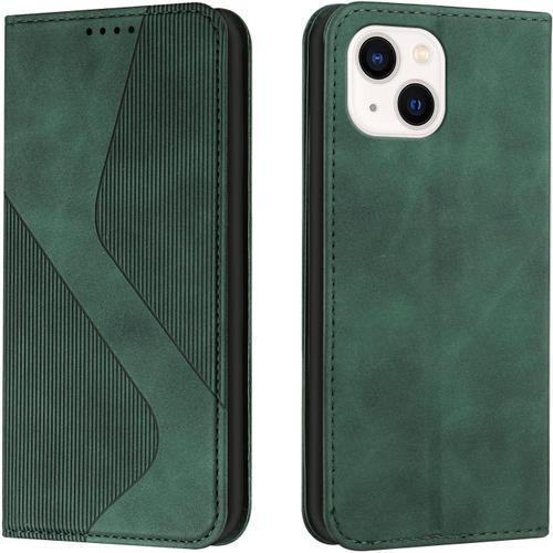 Coque Pour Iphone 14 6,1 Pouces , Etui Pu Cuir Portefeuille Housse Et Magnétique Flip Pochette Étui À Rabat Protection Case Avec