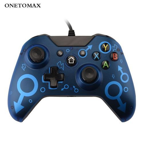 Contrôleur Usb Filaire Manette De Jeu Pour Xbox One Contrôleur Pc Manette Xone Manette Pour Xbox One Hôte Ordinateur - Type Blue