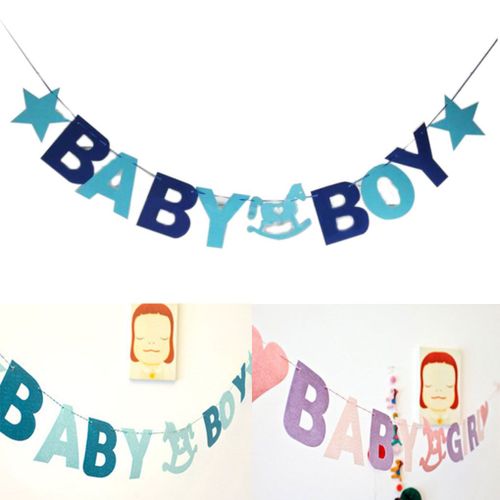 Xm 3 Mètres Bébé Fille Garçons Anniversaire Guirlande Tissu Anniversaire Artisanat Bricolage Bannière Artisanat Guirlande Bruant