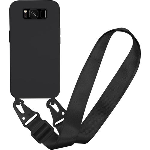 Coque Cordon Pour Samsung Galaxy S8 Plus, Housse Tpu Anti-Choc Avec Collier De Protection Complète Réglable, Noir