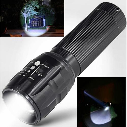 Xm Lanternes 2000 Lumens Mini Lampe Torche Noire Étanche 3 Modes Zoomables Lampe Torche Tactique De Haute Qualité