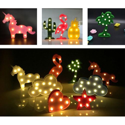 Xm Lampe De Nuit Led Flamant Rose 1 Pièces/Lot Dessin Animé Licorne Lanterne Tête Ananas Décoration De Mariage Noël Fournitures De Fête Tropicale