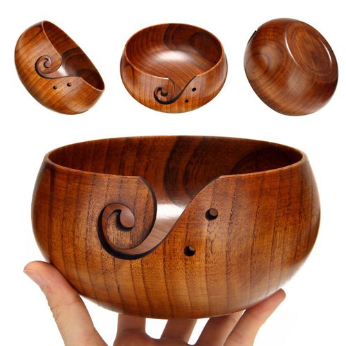 Xm 1pc Fil Bol En Bois À La Main Fil Bol En Bois Tricot Crochet Rangement Organisateur Supports Couture Fournitures