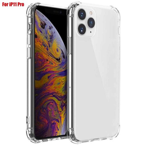 Xm Coque De Protection Antishock Silicone En Gel Tpu Avec Absorption Pour Iphone 11 Pro Transparent Coins Renforcés