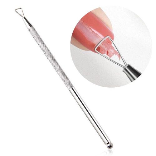 Bon66 1pc Acier Inoxydable Enlèvement Bâton Tige Cuticule Poussoir Triangle Acrylique Uv Gel Vernis Laque Nettoyant Manucure Ongles Outils 
