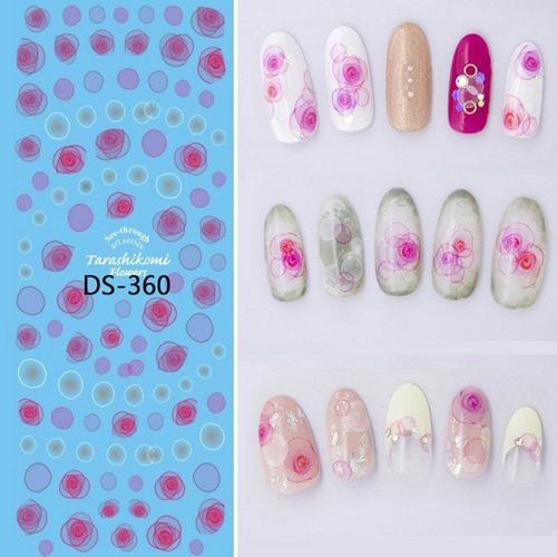 Bon66 1 Pc Coloré Fleur N¿Ud Papillon Filigrane Grande Feuille Accessoires Décalcomanie Autocollant Ds-353-363 Japon Manucure Ongle Autocollant 