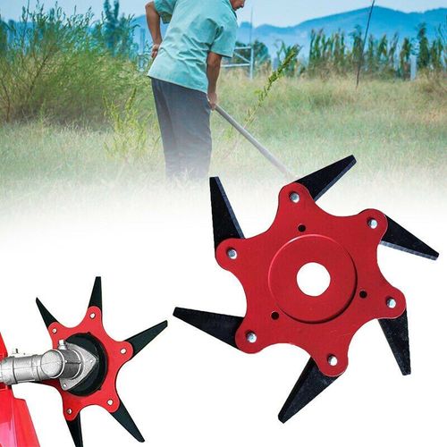 Bon66 6 lames tête de coupe jardin coupe gazon rasoirs débroussailleuse 65Mn tondeuse à gazon pièces accessoires universels de tondeuse à gazon