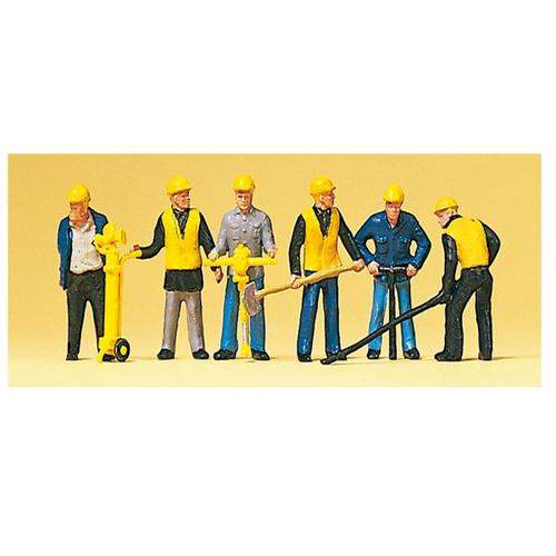 Track Maintenance Crew W/Accessories (6) Ho Scale Preiser Models