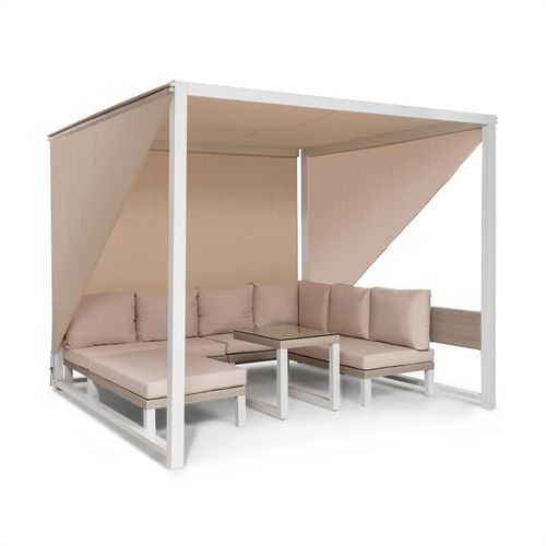 Blumfeldt Havanna Pavillon & Ensemble Lounge 270x230x270cm 4 Sièges Doubles Blanc