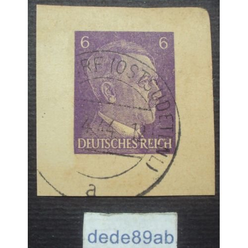Allemagne.. 6 Deutsches Reich Adolf Hitler (1885-1945) Timbre Imprimé Sur Carte De Correspondance (Postkarte) Destinée Aux Prisonniers De Guerre. Oblitéré