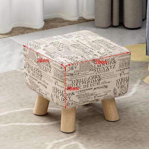 Esquirla 4 Housses De Remplacement Pour Siège De Tabouret Carré En Coton Et Lin, Anglais, 28x28x18cm 4 Pièces