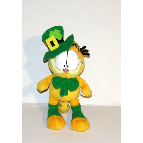 Peluche Garfield Leprechaun Doudou Chat Garfield Trefle Porte Bonheur