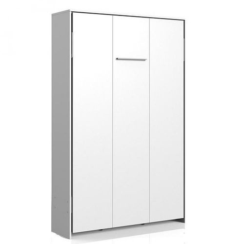Lit Escamotable Vanier Blanc Mat Couchage 120 X 200 Cm