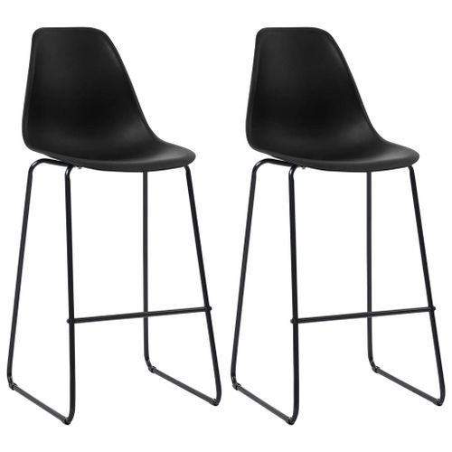 Vidaxl Chaises De Bar 2 Pcs Noir Plastique