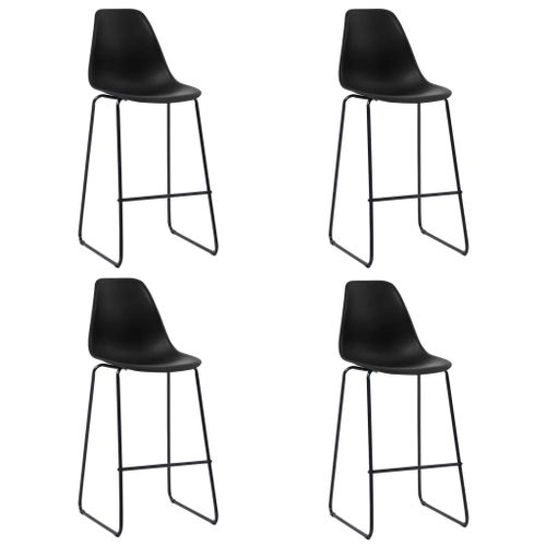 Vidaxl Chaises De Bar 4 Pcs Noir Plastique