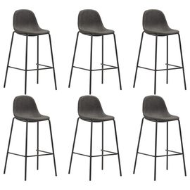 Vidaxl Chaises De Bar 6 Pcs Gris Foncé Tissu
