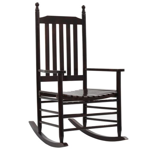 Vidaxl Chaise À Bascule Avec Siège Incurvé Marron Bois De Peuplier