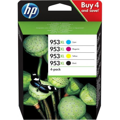 HP 953XL 4-pack - Pack de 4 cartouches d'encre haute capacité - noir, cyan, magenta, jaune (3HZ52AE) 953 XL