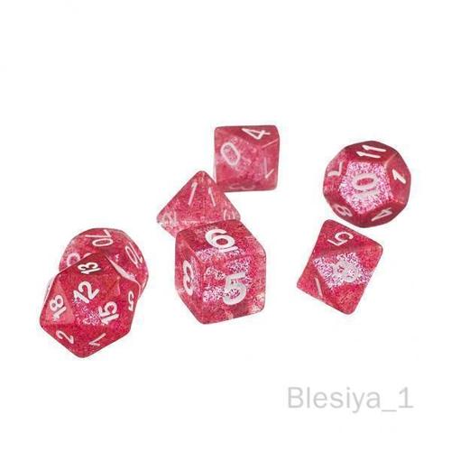 5x7 Pièces/Ensemble Jeu Paillettes D4-D20 Multi Côtés Dés Rose 5 Pièces