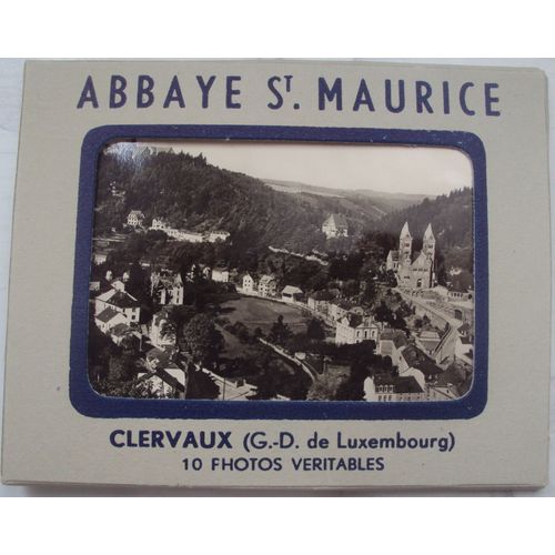 Luxembourg.. Clervaux . Pochette De 10 Photos N & B (9.00x7.00cm) De L' Abbaye St.Maurice