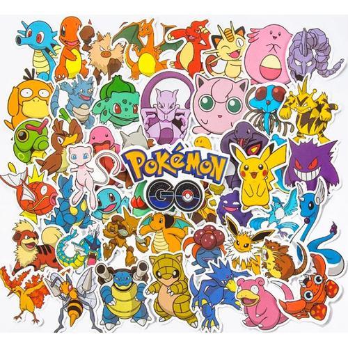 Lot De 50 Autocollants Stickers - Les Pokémon Pikachu (Réf 4)