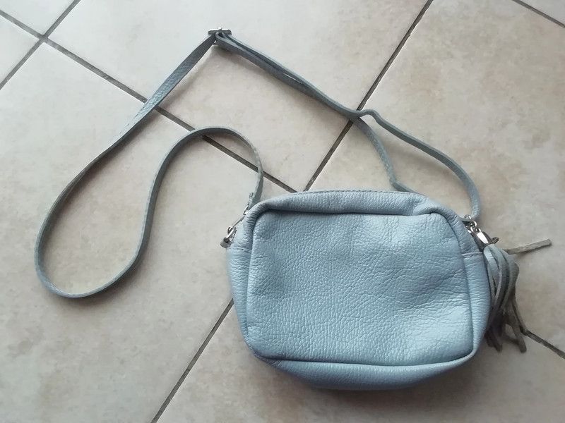 Sac à bandoulière en cuir Bleu.