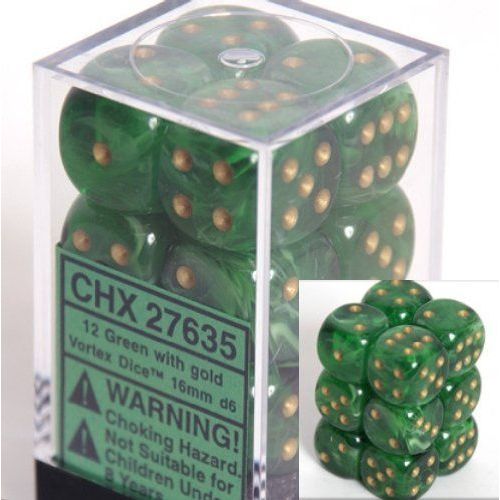 Chessex Dice D6 Sets Velvet Black With Red - 12mm Six Sided Die (36) Block Of Dice