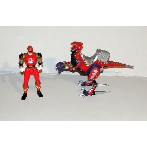 Power Rangers Dino Tonnerre Figurine Articulés Rangers Rouge + Dino Raptor
