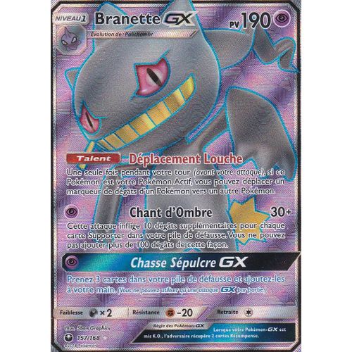 Carte Pokemon - Branette Gx - Ultra Rare En Full Art - 157/168 - 190pv - Soleil Et Lune 7 Tempête Céleste