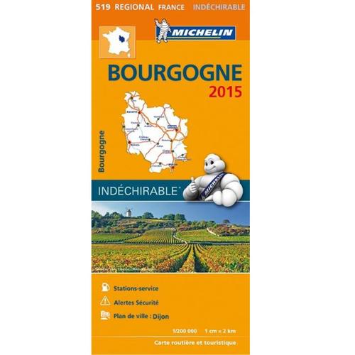 Carte Routière Et Touristique Régional France Bourgogne 2015 N°519