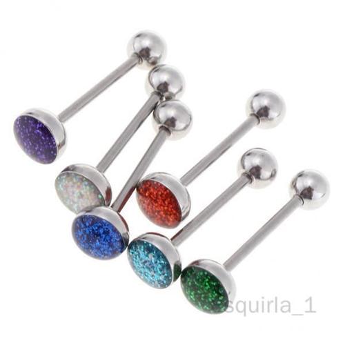 Esquirla 5x6 Pièces En Acier Inoxydable Nombril Anneau Lèvre Langue Ventre Barre Calibre 14 Piercing 1,6 Mm 16 Mm